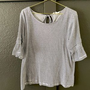 Women's size Large Lauren Conrad black and white stripped blouse